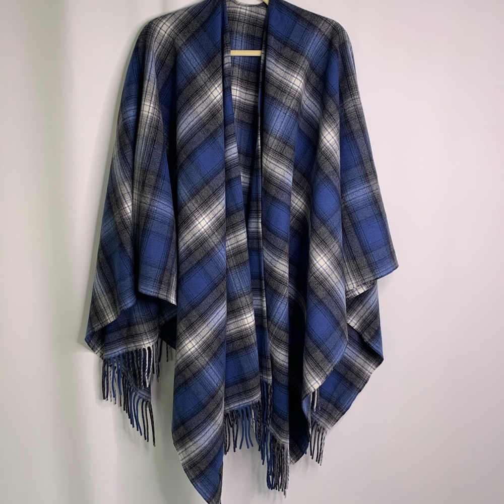 Pendleton Wool Plaid Cape w/Fringe